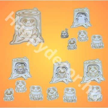 Réteges fa puzzle békák 
