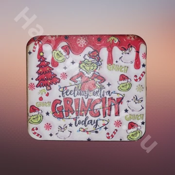 Hűtőmágnes karácsonyi grincses mintával 