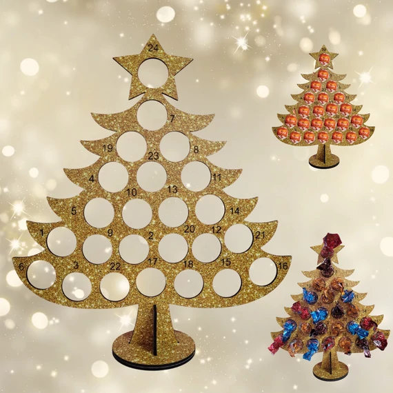 Fenyőfa csokis adventi kalendárium