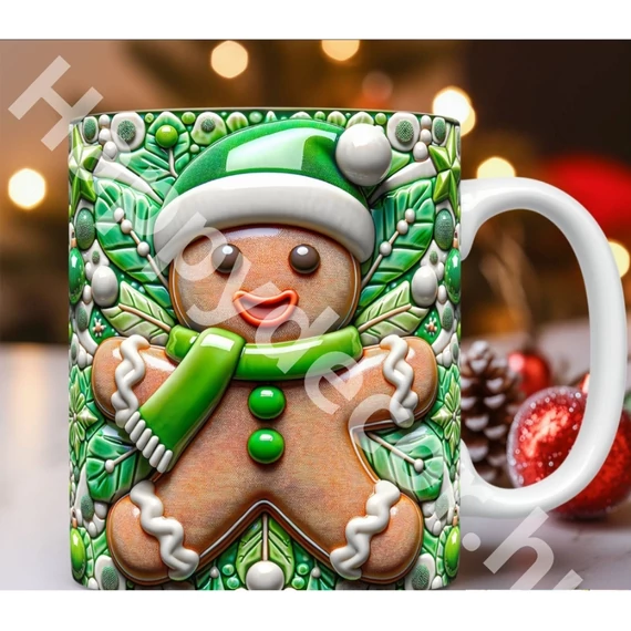 Bögre Mézis mintával zöld 