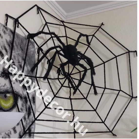 Halloween dekoráció óriás pók hálóval 