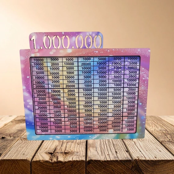1 millió ft-os megtakarítási persely rózsaszín szivárványos