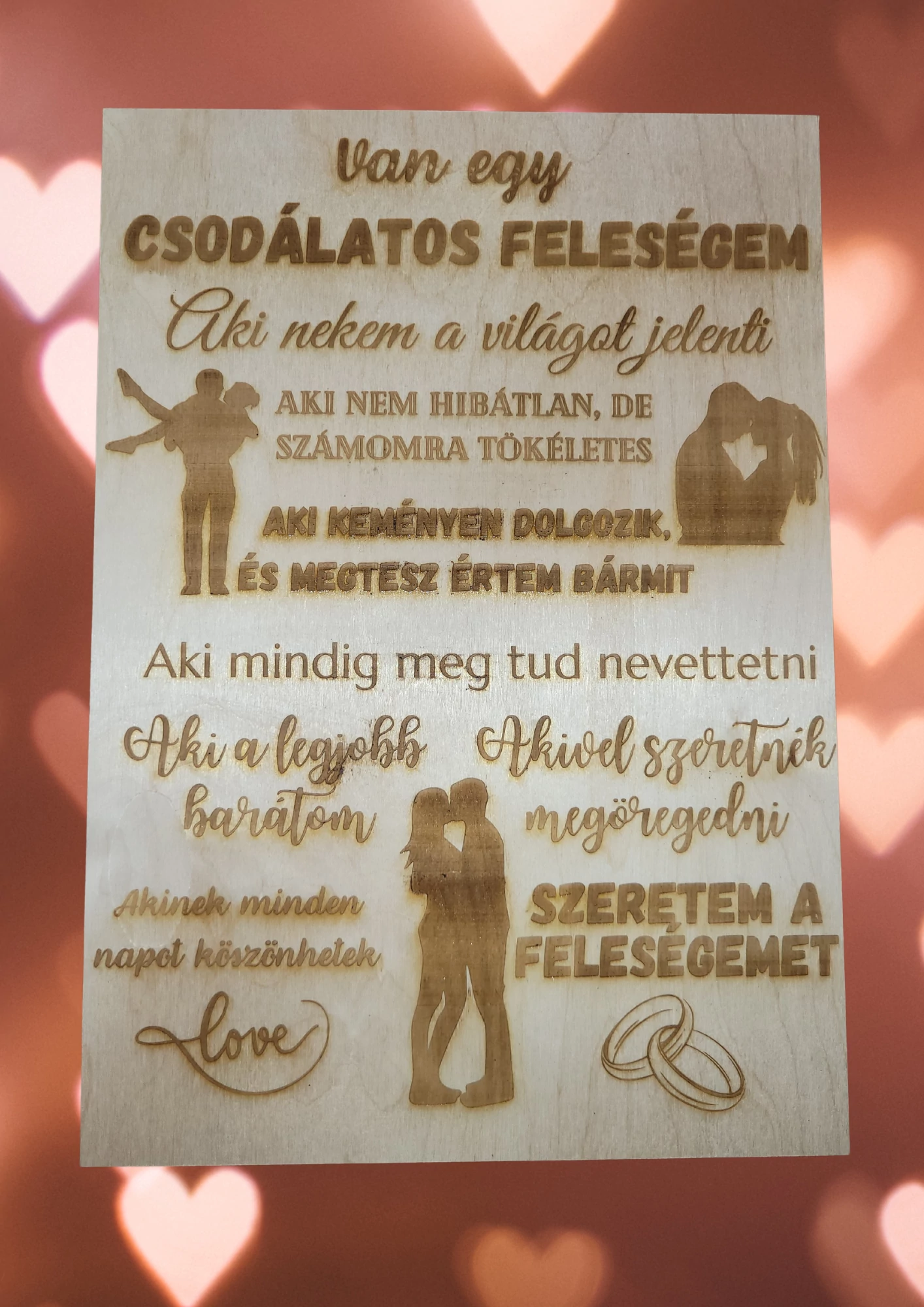Ajándék fa tábla Csodálatos feleség