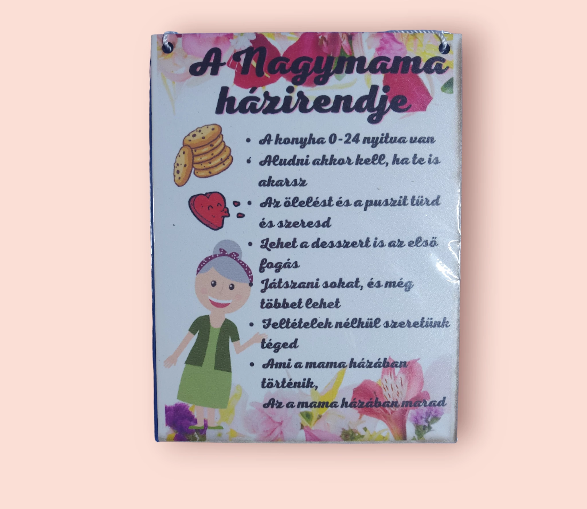 Ajándék Tábla Nagyi házirendje